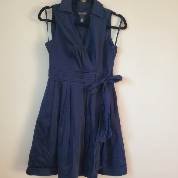 White House Black Market, Navy Sleeveless Dress - Size 4 | Classic Fit & Flare B - Picture 1 of 7